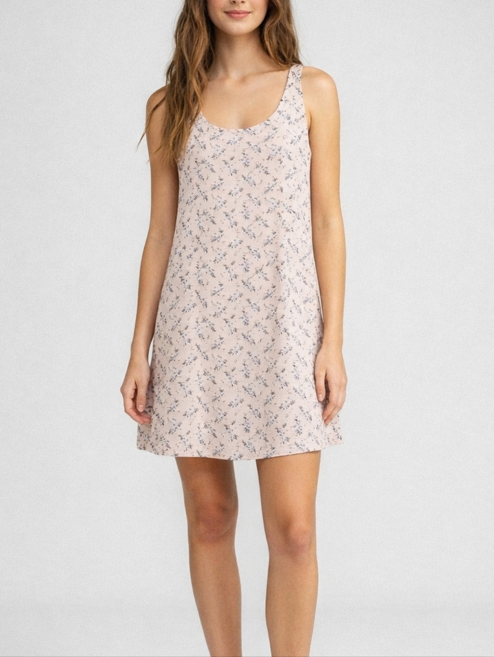 American Eagle Pink Ditsy Floral Sleeveless Mini Dress Women's XS Soft Girl Boho
